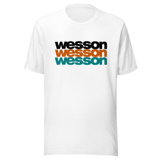 Unisex t-shirt - Wesson Logo Repeated Colours